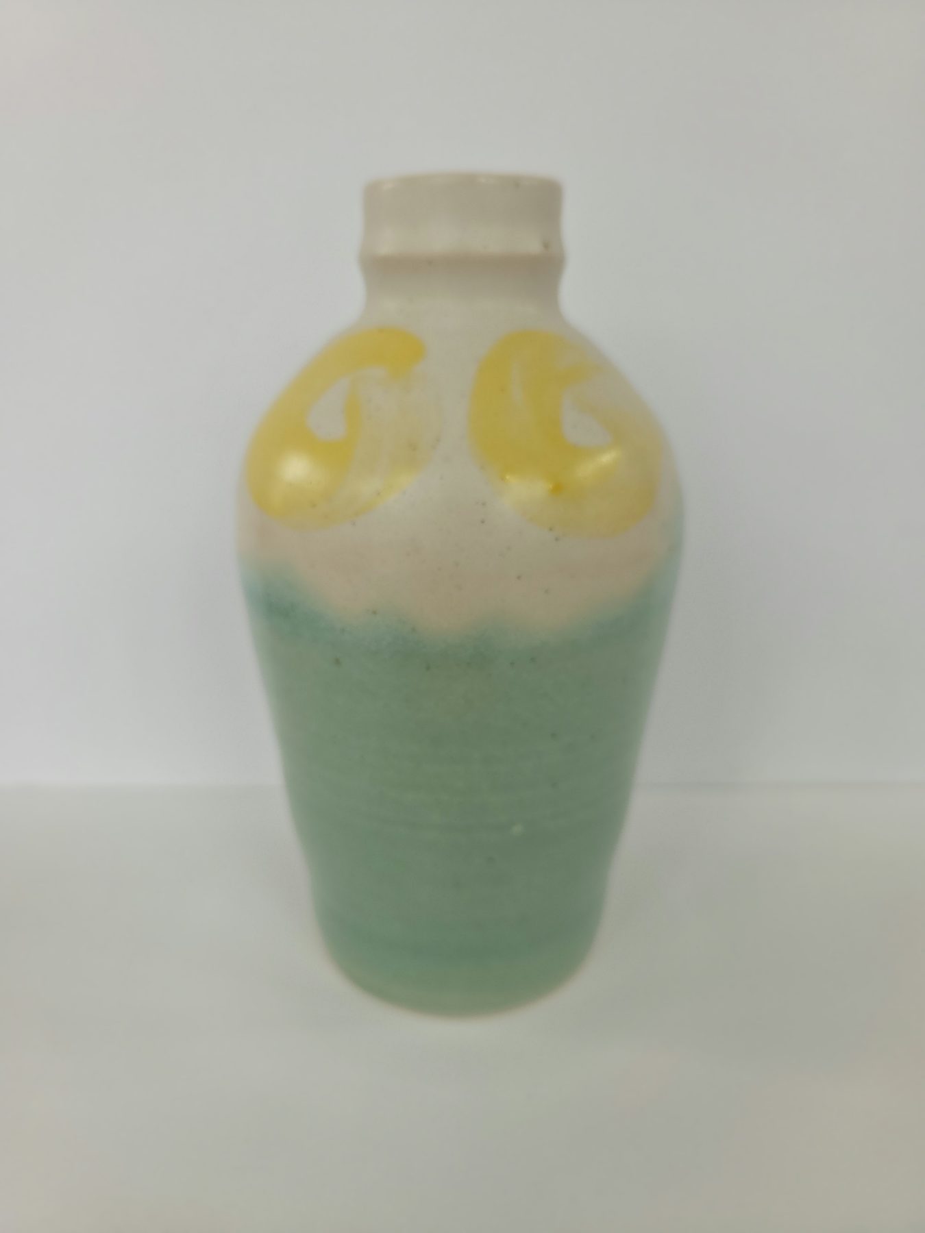 Vase, White, green and yellow