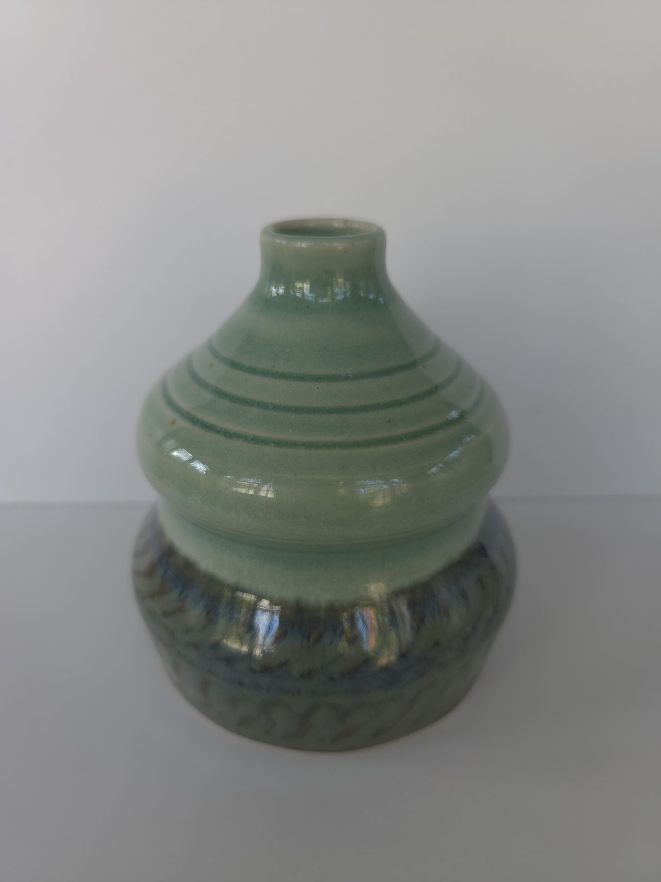 Vase, Green, ironwood blue