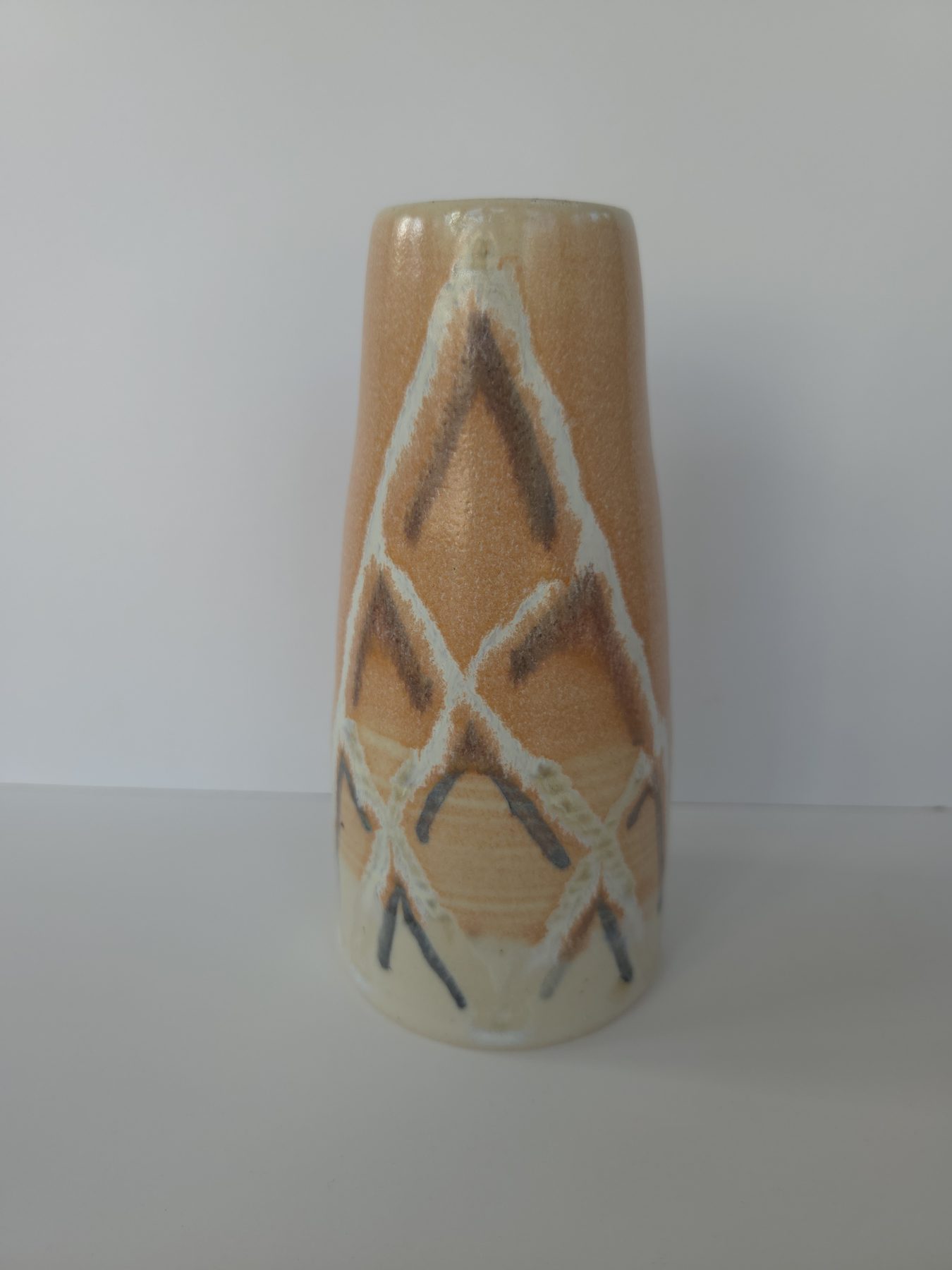 Vase, Coral, black and white decoration