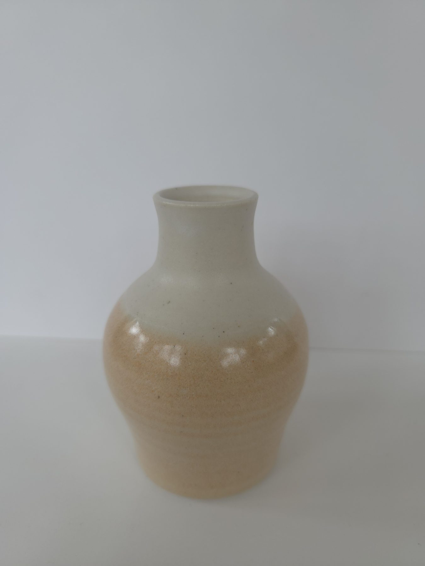 Vase, White and coral