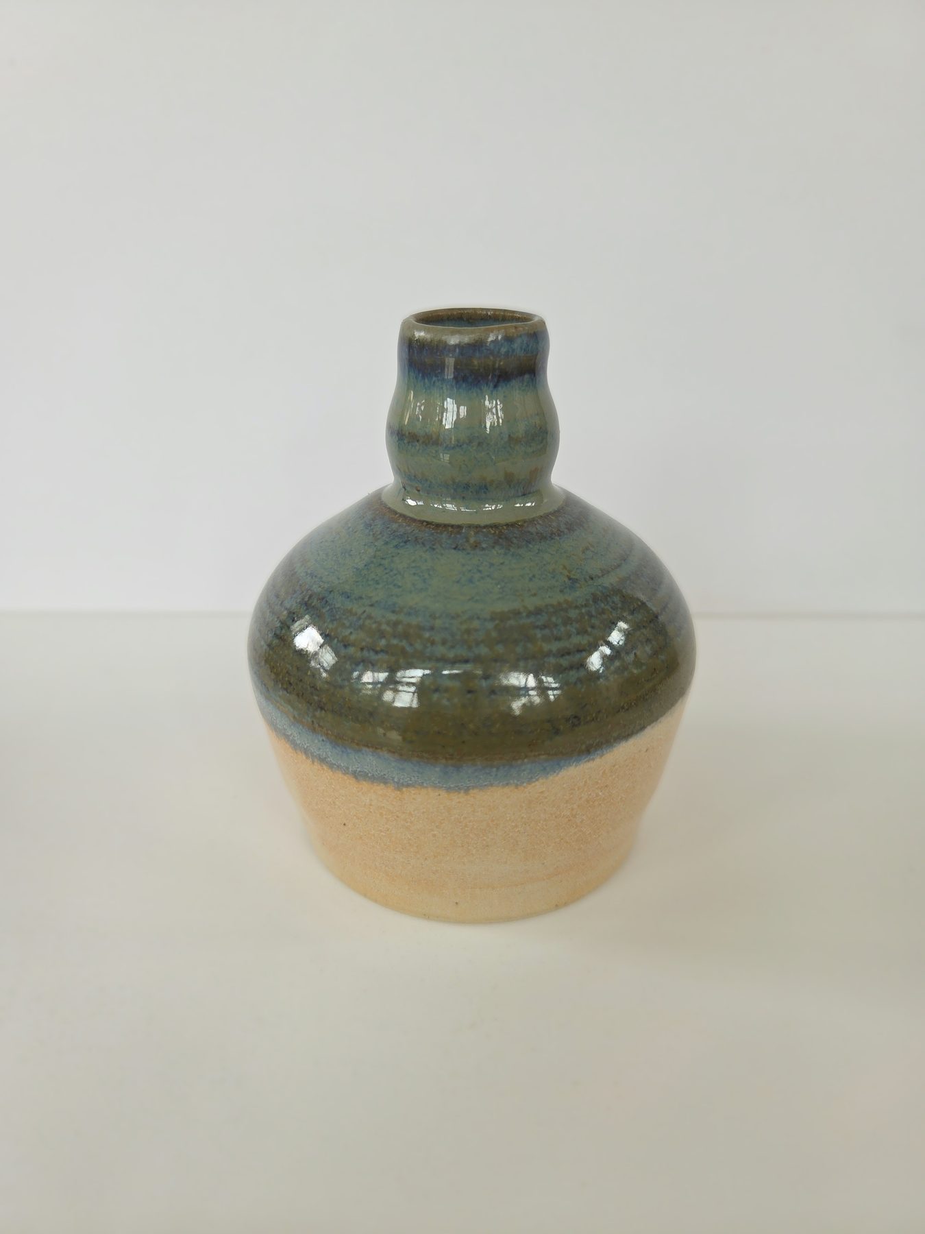 Stem vase, Coral and ironwood blue