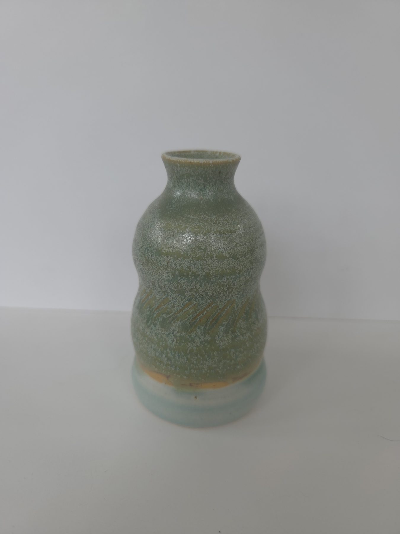 Bud vase, Green and celadon