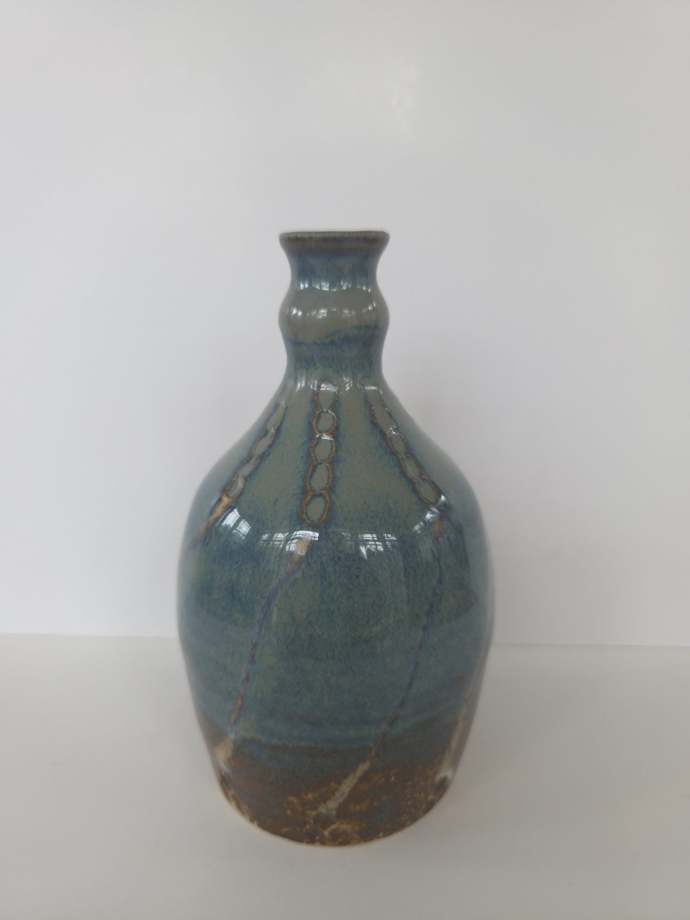 Bottle, Ironwood blue, cream decoration