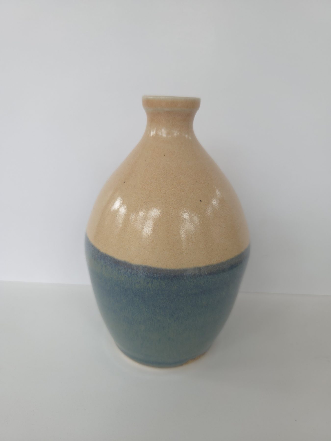 Vase, Coral with ironwood blue