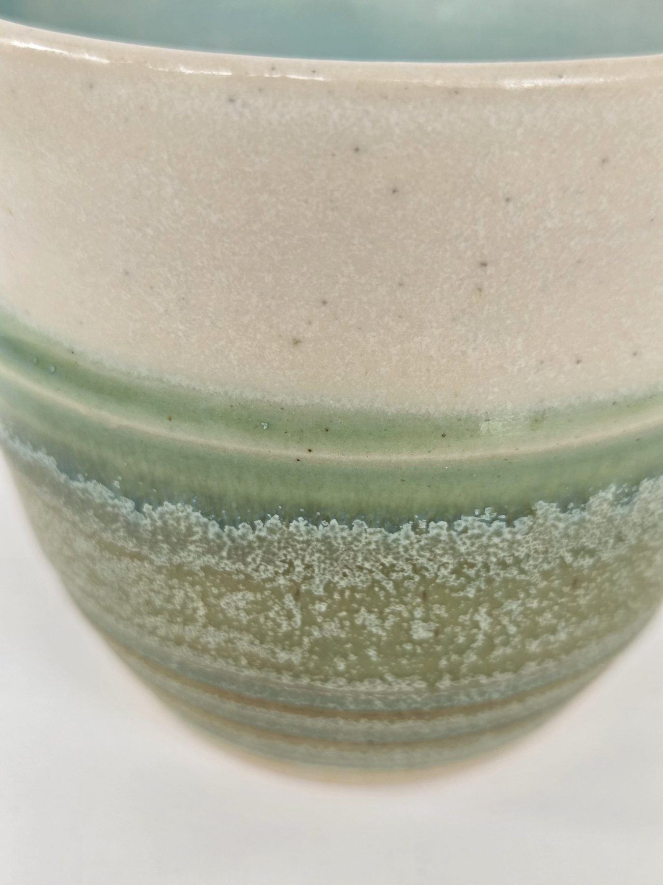Detail of a stoneware vase, glaze and form