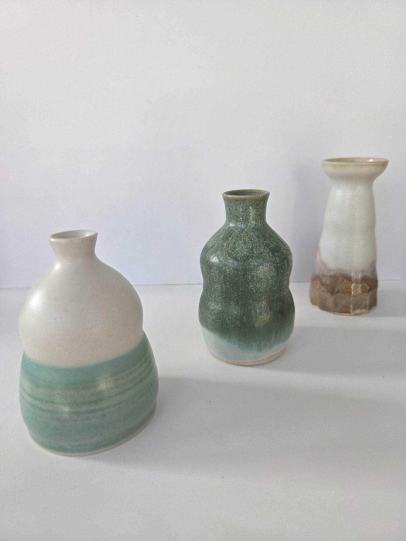 Detail of glaze and surface mark-making on a stoneware piece
